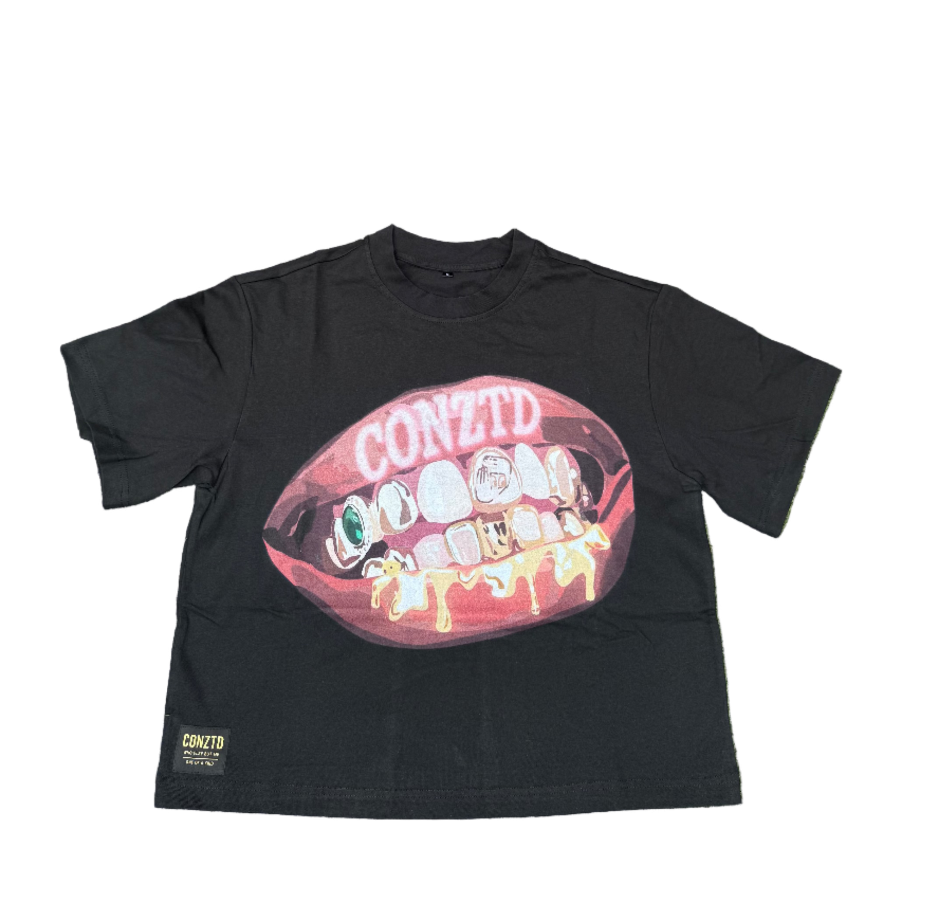 CONZTD® "Gold Grillz" Cropped Graphic Tee