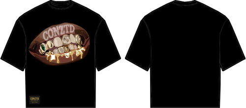 CONZTD® "Gold Grillz" Cropped Graphic Tee