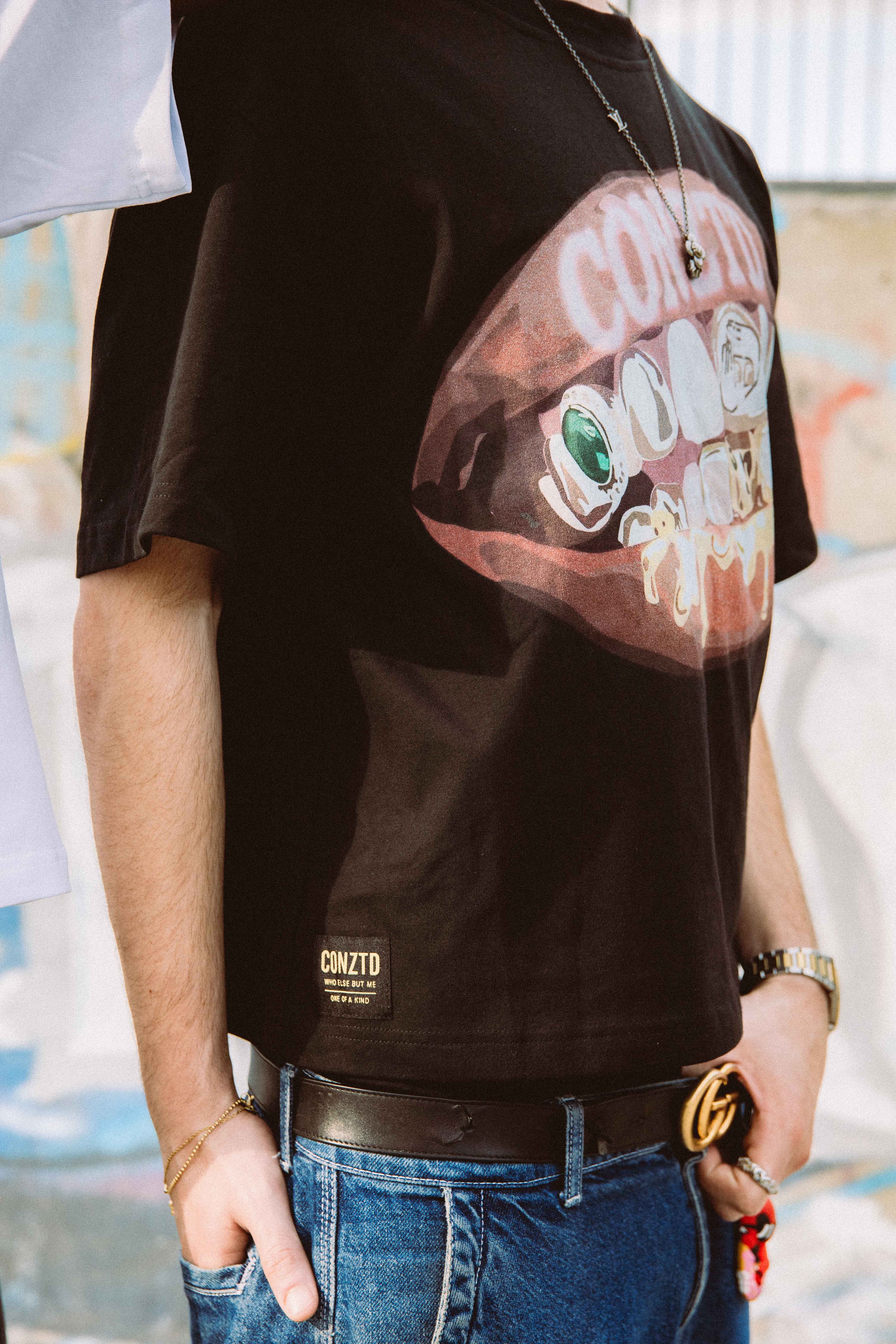 CONZTD® "Gold Grillz" Cropped Graphic Tee