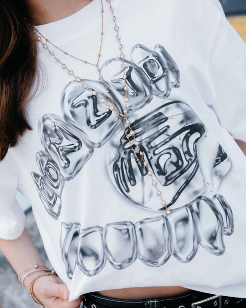CONZTD® "Chrome Bite" Cropped Graphic Tee